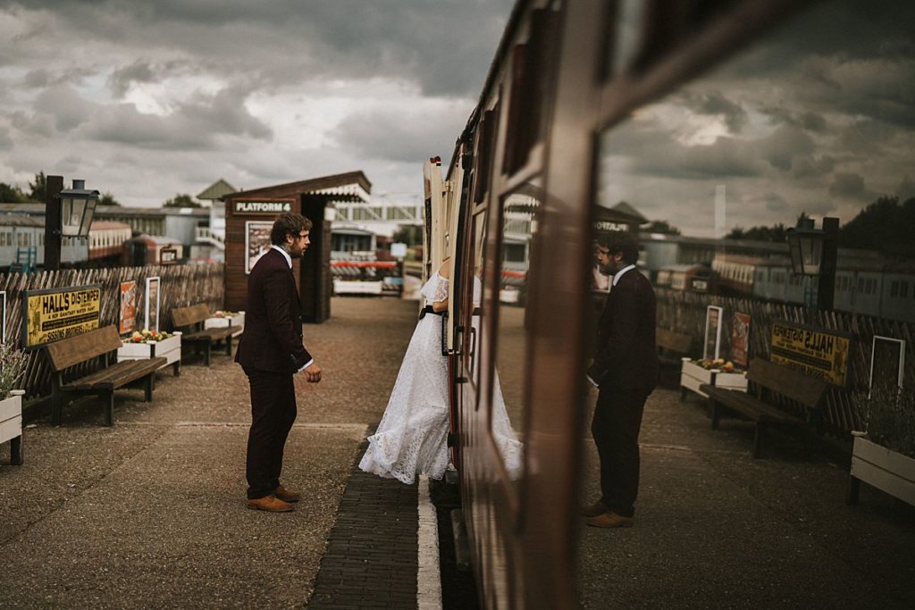 Buckinghamshire railway centre wedding Bucks wedding photography Railway wedding