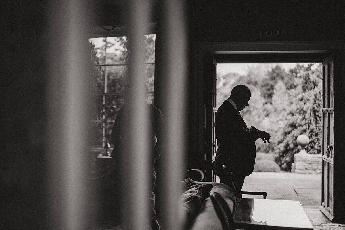 Dewsall court wedding father of the bride doorway