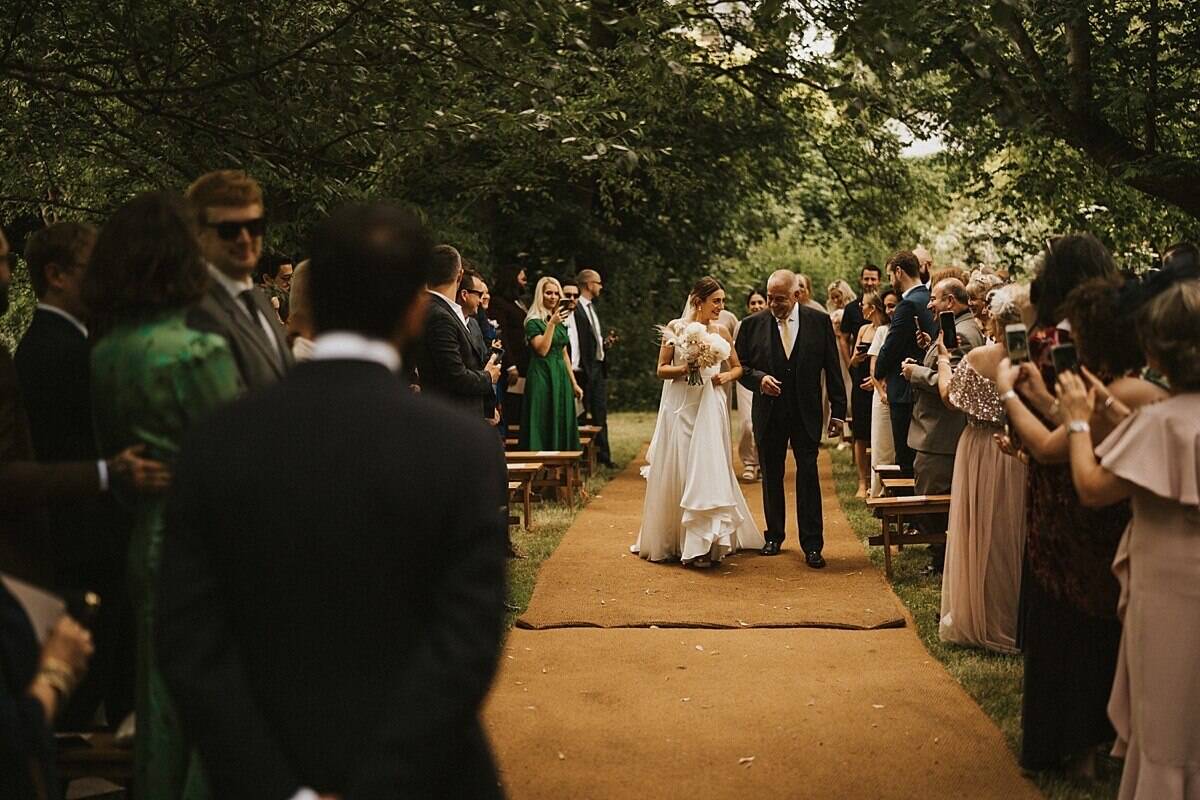 outdoor wedding ceremony Dewsall Court