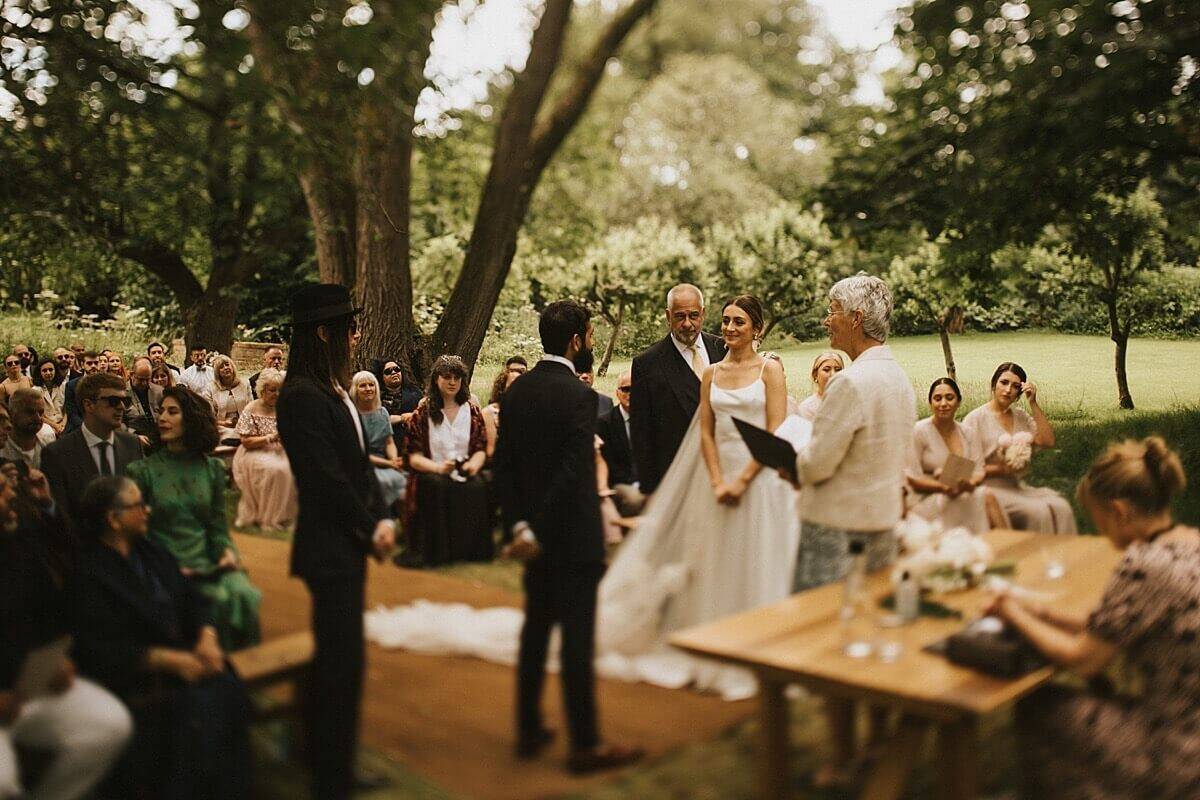outdoor wedding ceremony Dewsall Court