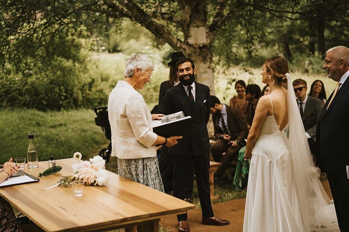 outdoor wedding ceremony Dewsall Court