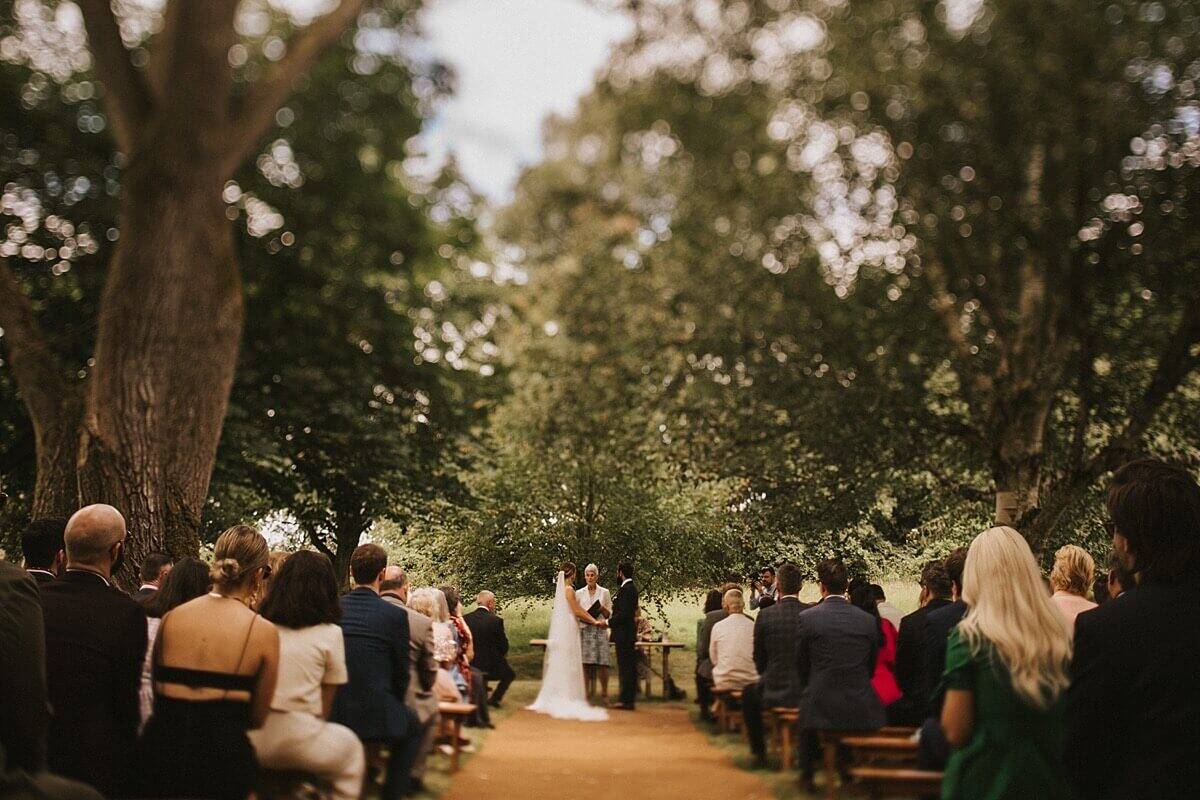 outdoor wedding ceremony Dewsall Court